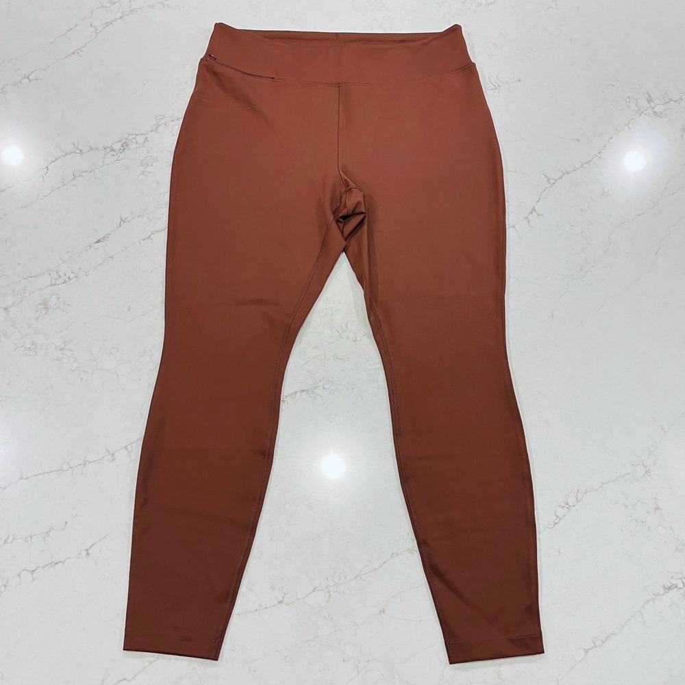 Duluth Trading Ponte Pro Ankle‎ Leggings Womens 14R Red Brown Gorpcore Outdoor